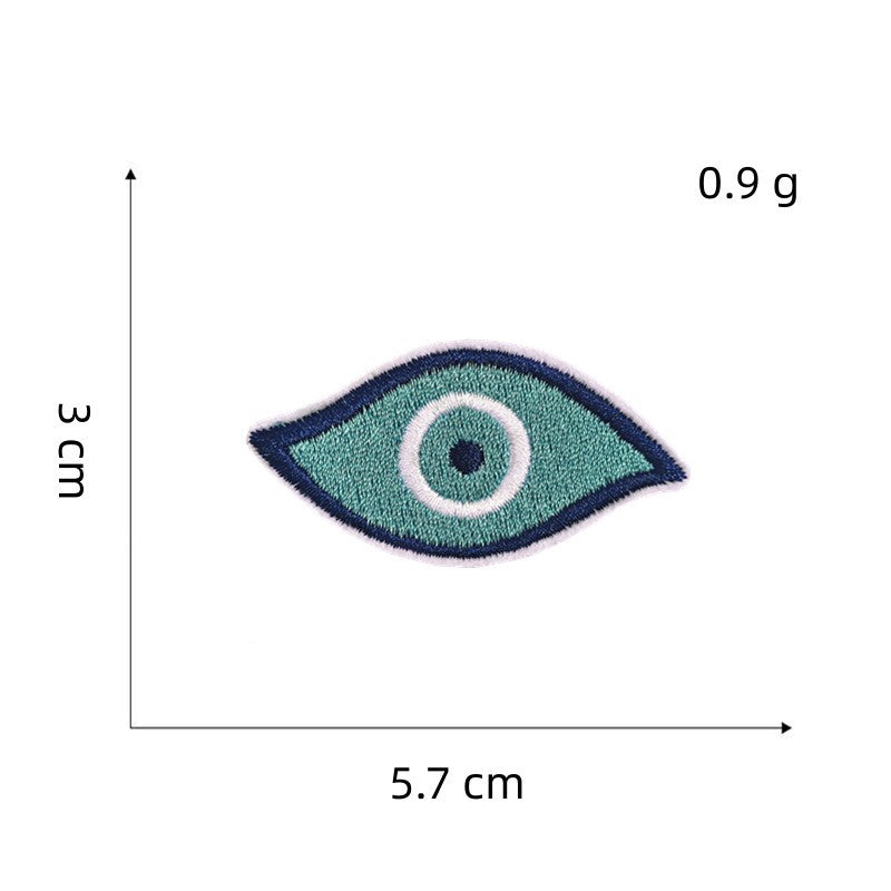 9Pcs Eye Shape Embroidered Patch