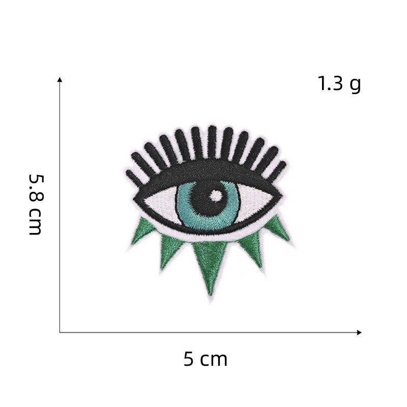 9Pcs Eye Shape Embroidered Patch