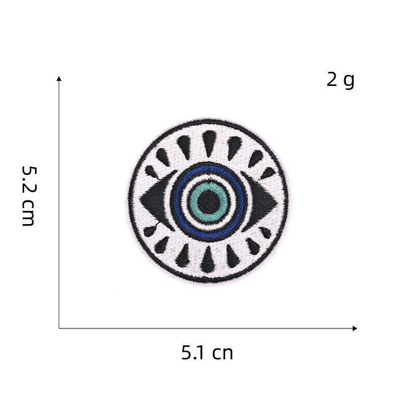 9Pcs Eye Shape Embroidered Patch