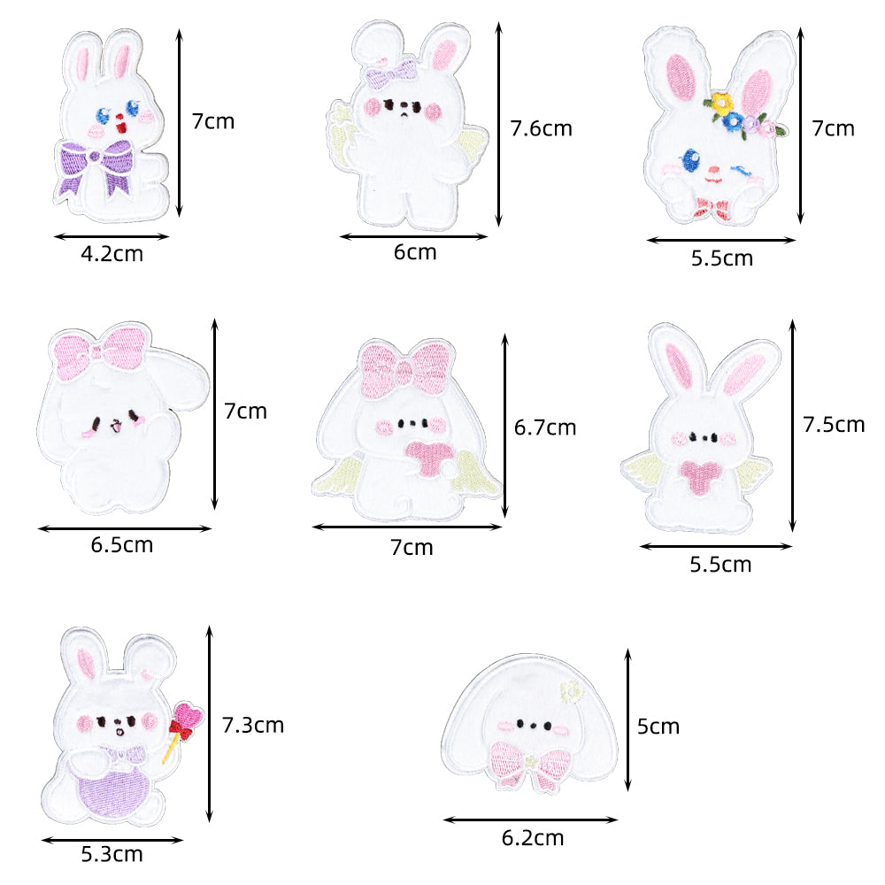 8Pcs Animal Cute Rabbit Bunny Embroidered Patch