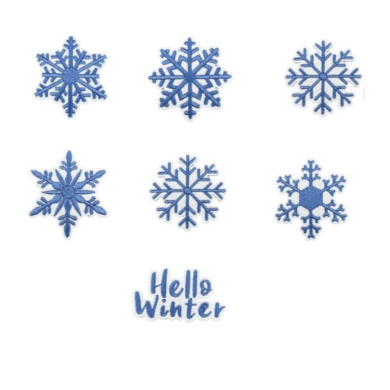 6Pcs Snowflake Shape Embroidered Patch