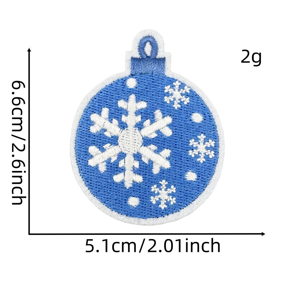 12Pcs Christmas Tree Gift Bell Embroidered Patch
