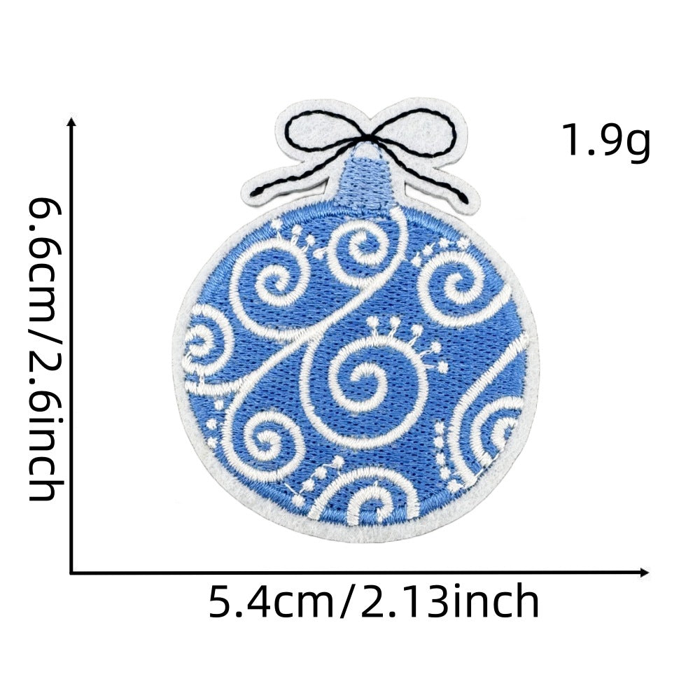 12Pcs Christmas Tree Gift Bell Embroidered Patch