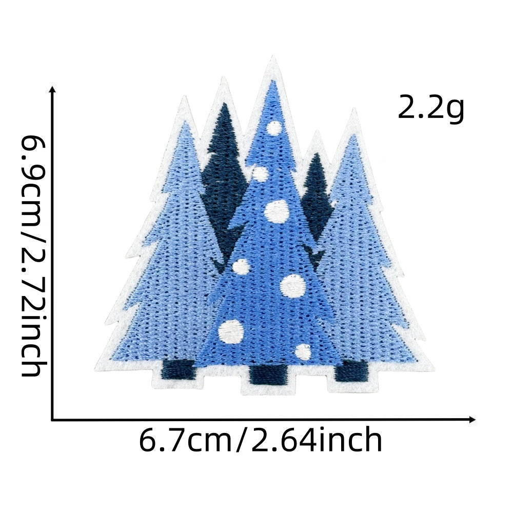 12Pcs Christmas Tree Gift Bell Embroidered Patch