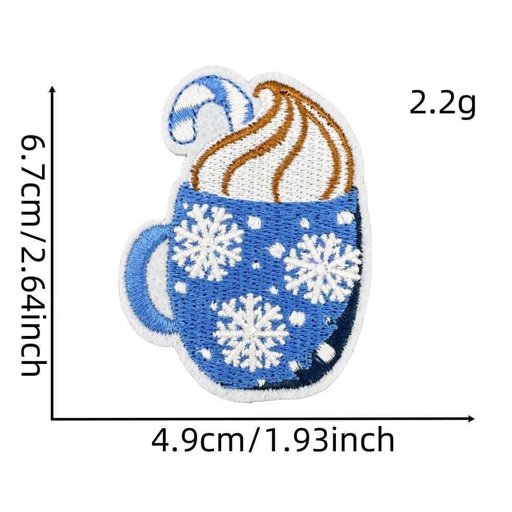 12Pcs Christmas Tree Gift Bell Embroidered Patch