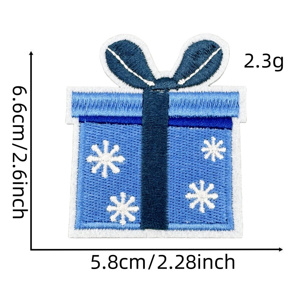 12Pcs Christmas Tree Gift Bell Embroidered Patch